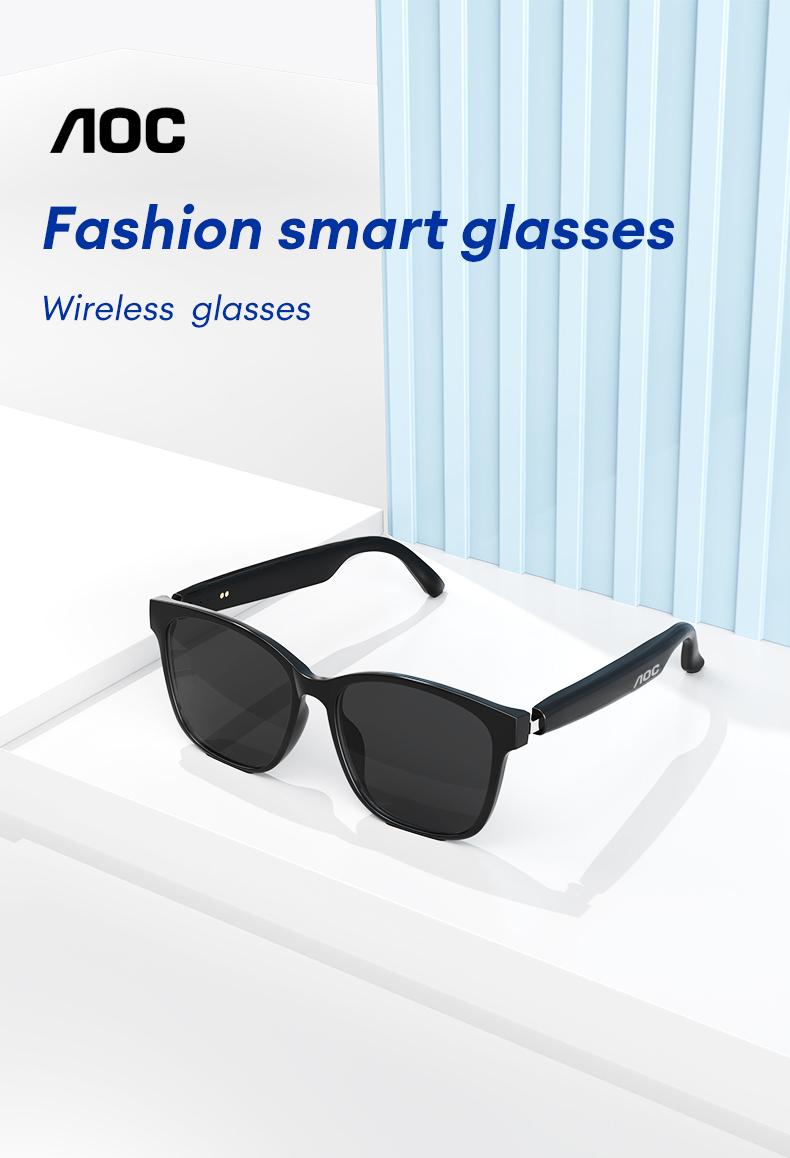 AOC ACN3511 Wearable Smart Glasses, Bluetooth-Compatible Earbud Headphone for Music & Calls, Durable Electronic Audio Glasses, Creative Sports Headset