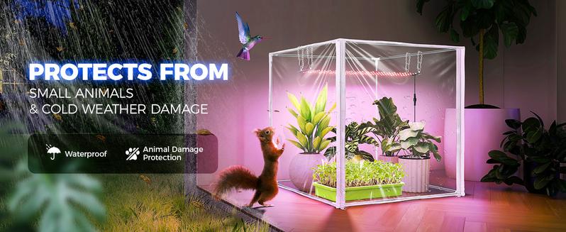 Barrina Mini Greenhouse with LED Grow Lights, 40W High Output Plant Light Small Indoor Greenhouse with Timer, 23x23x23IN