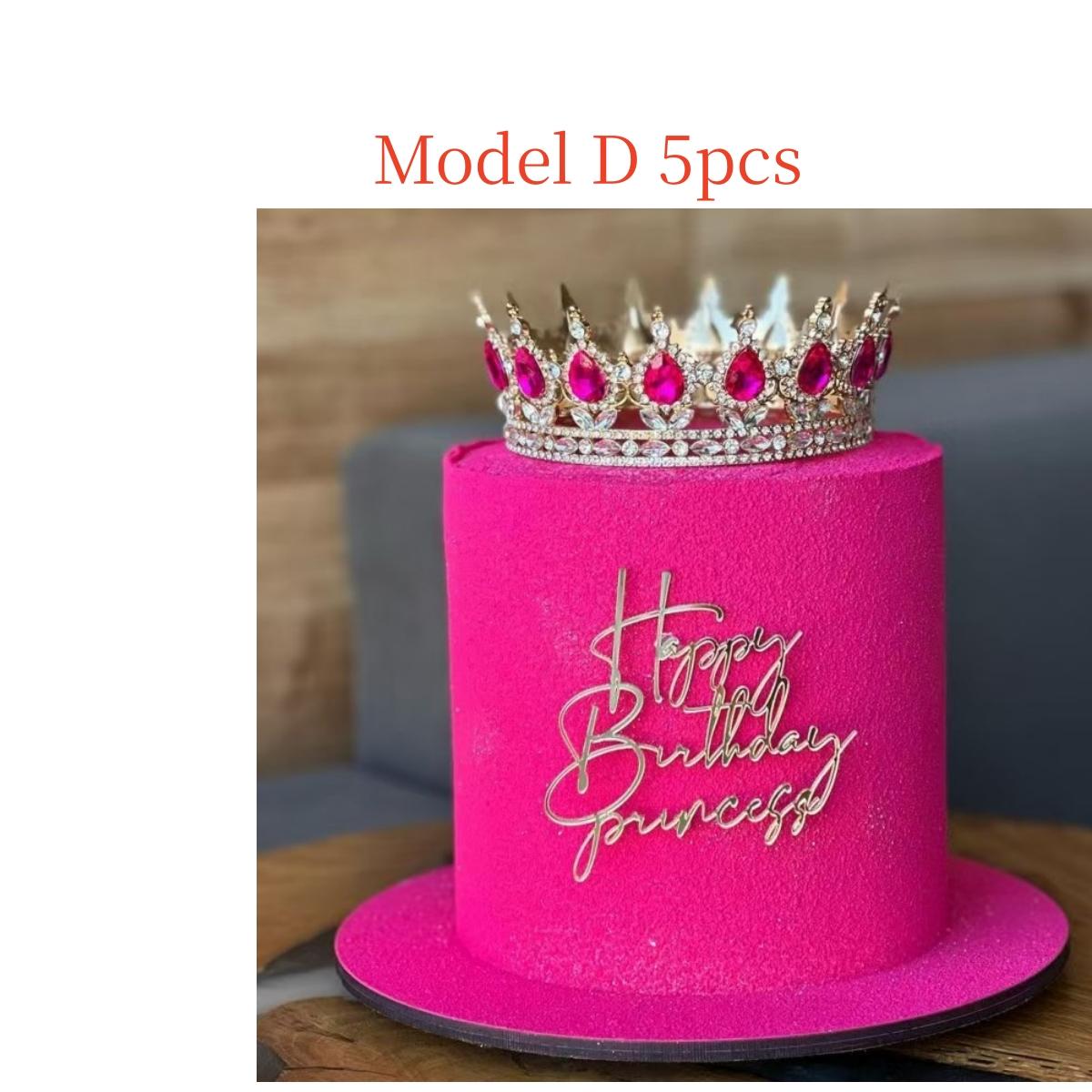 5pcs Birthday Princess Acrylic Cake Side Decorations, Queen Happy Birthday Cake Decoration, Party Supplies, Perfect Gift