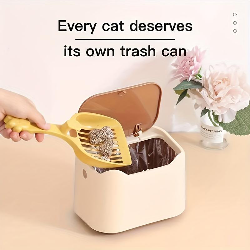 Automatic Cat Litter Trash Can with Odor Control Bags, Durable Plastic Pet Waste Bin for Indoor Cats, Easy Clean Replacement Bags Included