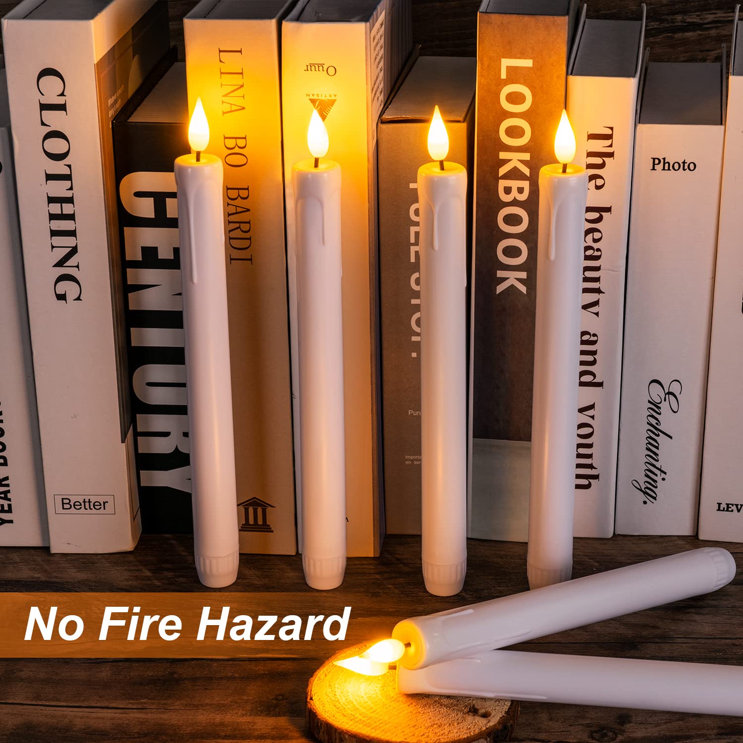 Plastic Flameless Taper Candles 12 Pcs with Remote Timer Dimmer, White Taper Candles, Battery Operated, Flickering Flame Light, Indoor Decoration Tapered Shape christmas hauls Decorative Lighting Brightness Dimmable Nightlight Bedroom Plastic Flameless Taper Candles 12 Pcs with Remote Timer Dimmer, White Taper Candles, Battery Operated, Flickering Flame Light, Indoor Decoration Tapered Shape christmas hauls Decorative Lighting Brightness Dimmable Nightlight Bedroom