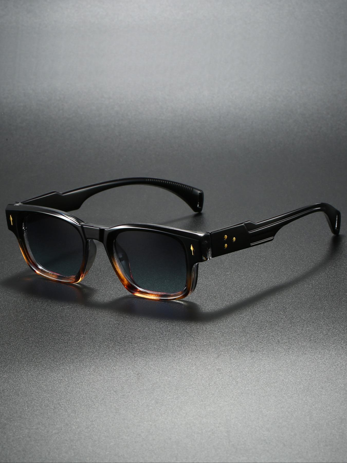 Men's Fashion Eyeglasses Frame, Square Frame Glasses, Classic Style Arrow Design, Trendy Rivet Decoration, Vintage Look, New Arrival, Stylish Eyeewear, Square Frames Eyeglass, Square Frame Eyewear, Casual Stylish Glasses