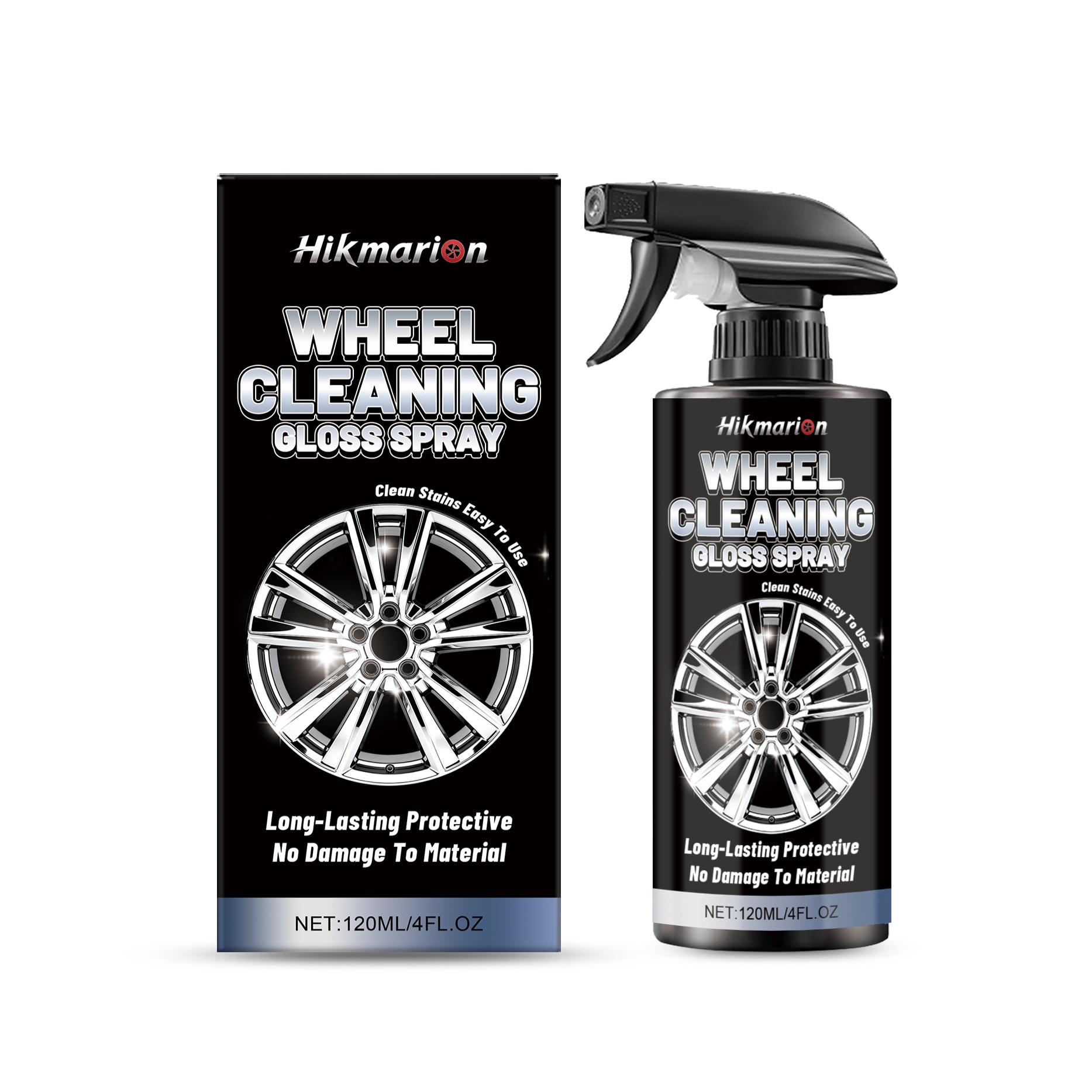 Hikmarion Wheel HUB Cleaning Spray, Gentle Stain Remover, Restores Shine, Daily Car Care, Mild Formula, Easy to Use