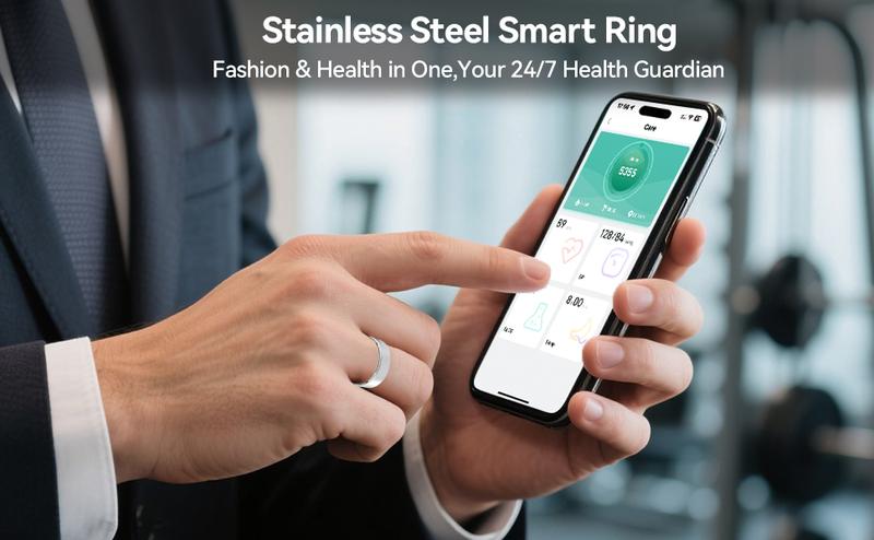 Smart Ring Health Monitoring Wearable Fitness Trackers Calories Burned Sleep Quality IP68 Waterproof for Outdoors and Gym for Women Men Couple Gift - Android Watch