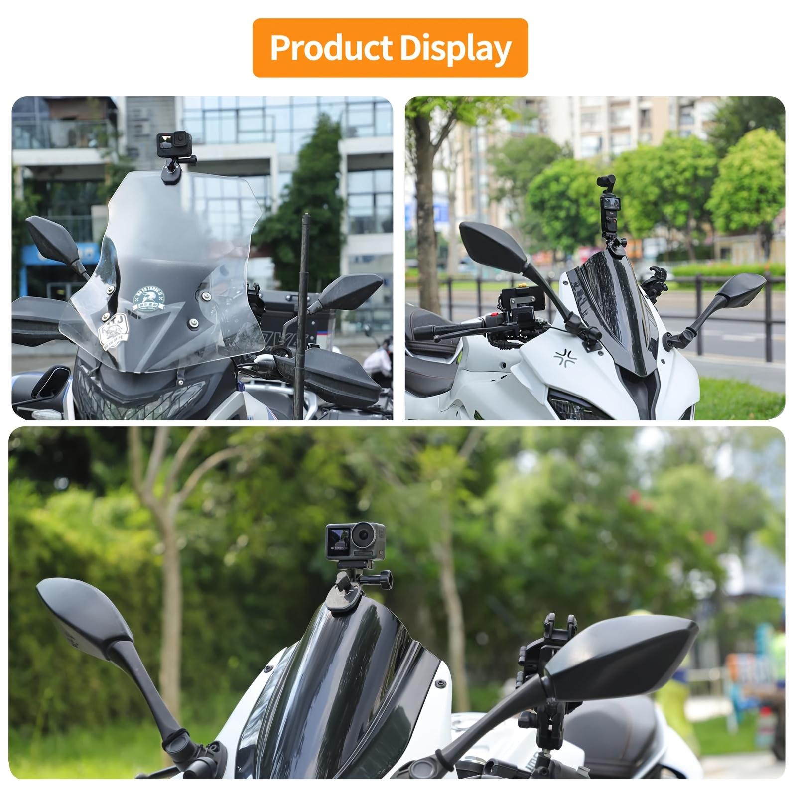 Travel gadgets, for GoPro/DJI/Insta360/Akaso Brave/Campark Cameras Motorcycle mount, for GoPro 13-3, DJI Osmo Action 5 Pro/4/3/Pocket 3/Nano, Insta360 X5/X4/X3/Ace Pro/Go 3/Go Ultra, for Travel Vlogs