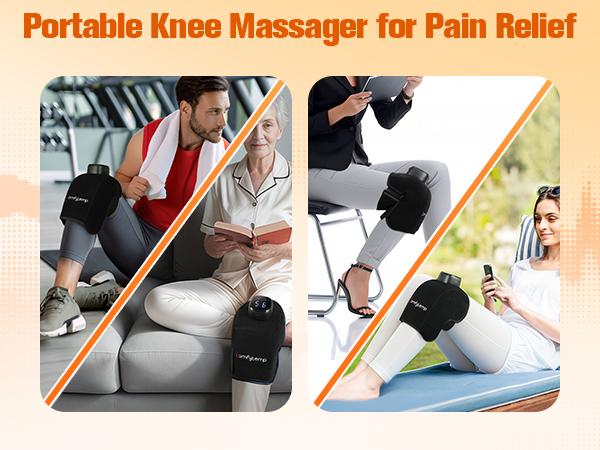 1 Piece Protable Comfort Knee Massager with Heat, Heated Knee Brace Wrap for Women, Birthday Gift for Mom Dad, 9 Heat 5 Vibration