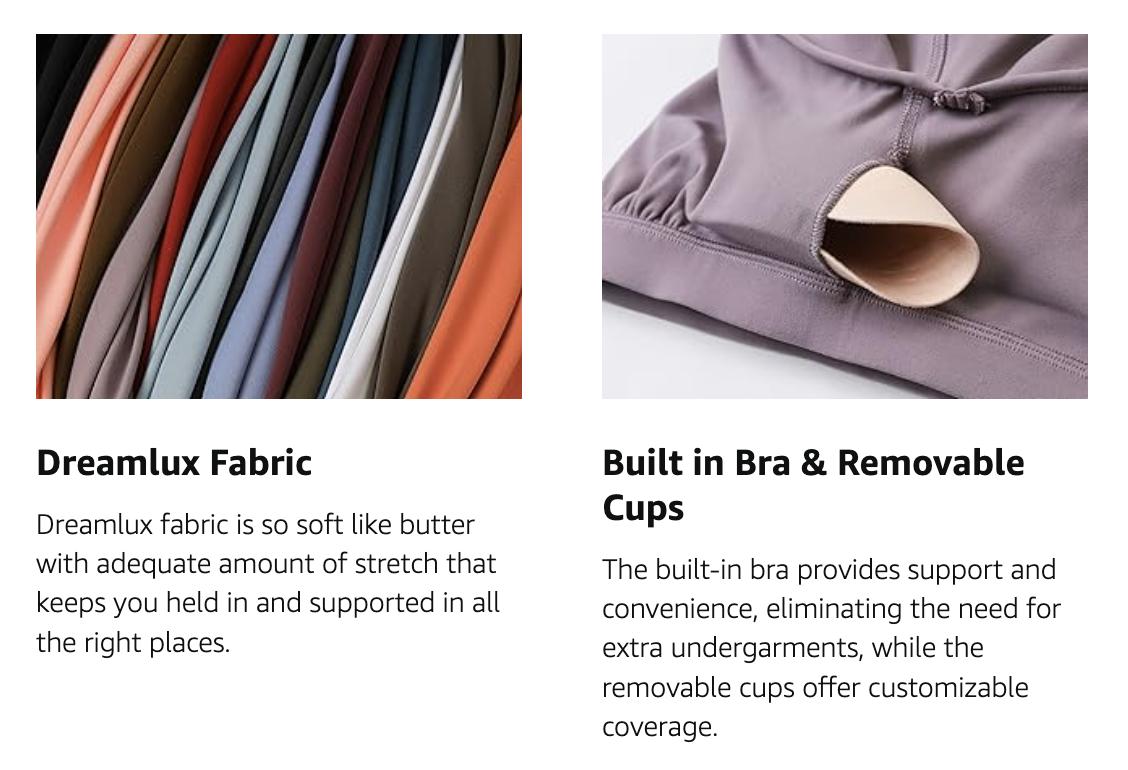 Colorfulkoala Women's Dreamlux Crop Tank Tops with Built in Bra Adjustable Workout Yoga Camisole