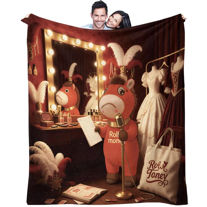 Royal Palace Cute Crying Horse Blanket, Heartwarming Gift for Horse & Fairy Tale Lovers, Ultra-soft & Fluffy, Perfect for Snuggling & Room Decoration