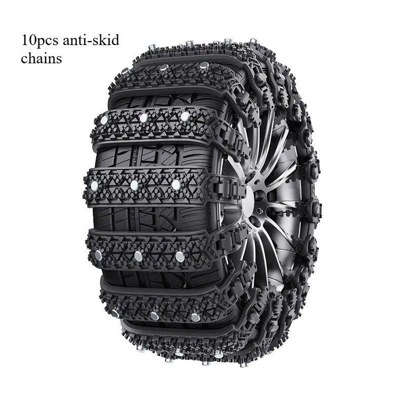 10pcs New Winter Car Tire Snow Chains, Universal Type for Sedan, Off-road Vehicle, and Van, Tire Chains For Cars