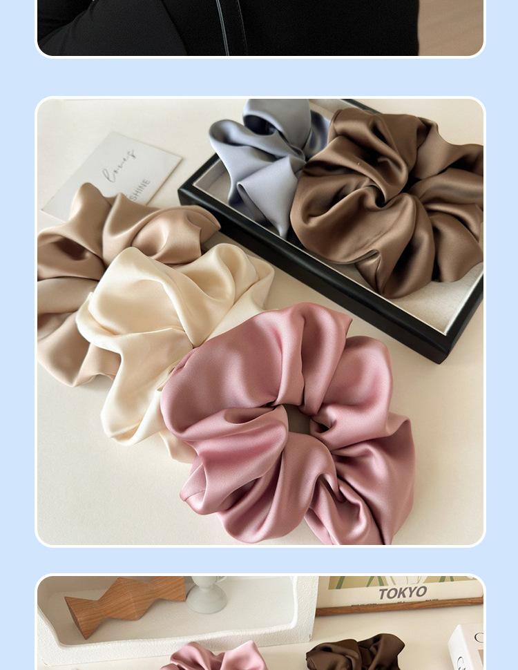 SoftFav 2026 Large Satin Scrunchie Collection Solid Color Hair Ties High Elasticity Secure Fit for High Ponytails Wholesale Option Versatile Stylish Hair Accessories outdoorfun