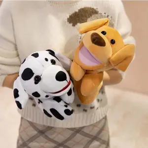Storytelling Little Yellow Dog Hand Puppet Soft Early Education Hand Finger Story Puppet Simulation 25cm