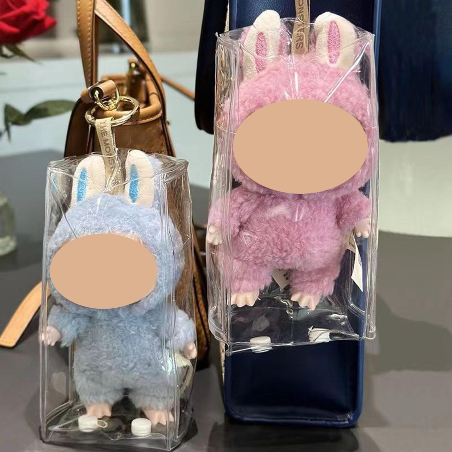 Protective Cover Only 1Pcs Soft Doll Pendant Protective Cover Lightweight Storage Bag Clear Display Storage Boxes for Labubu Cute Dolls