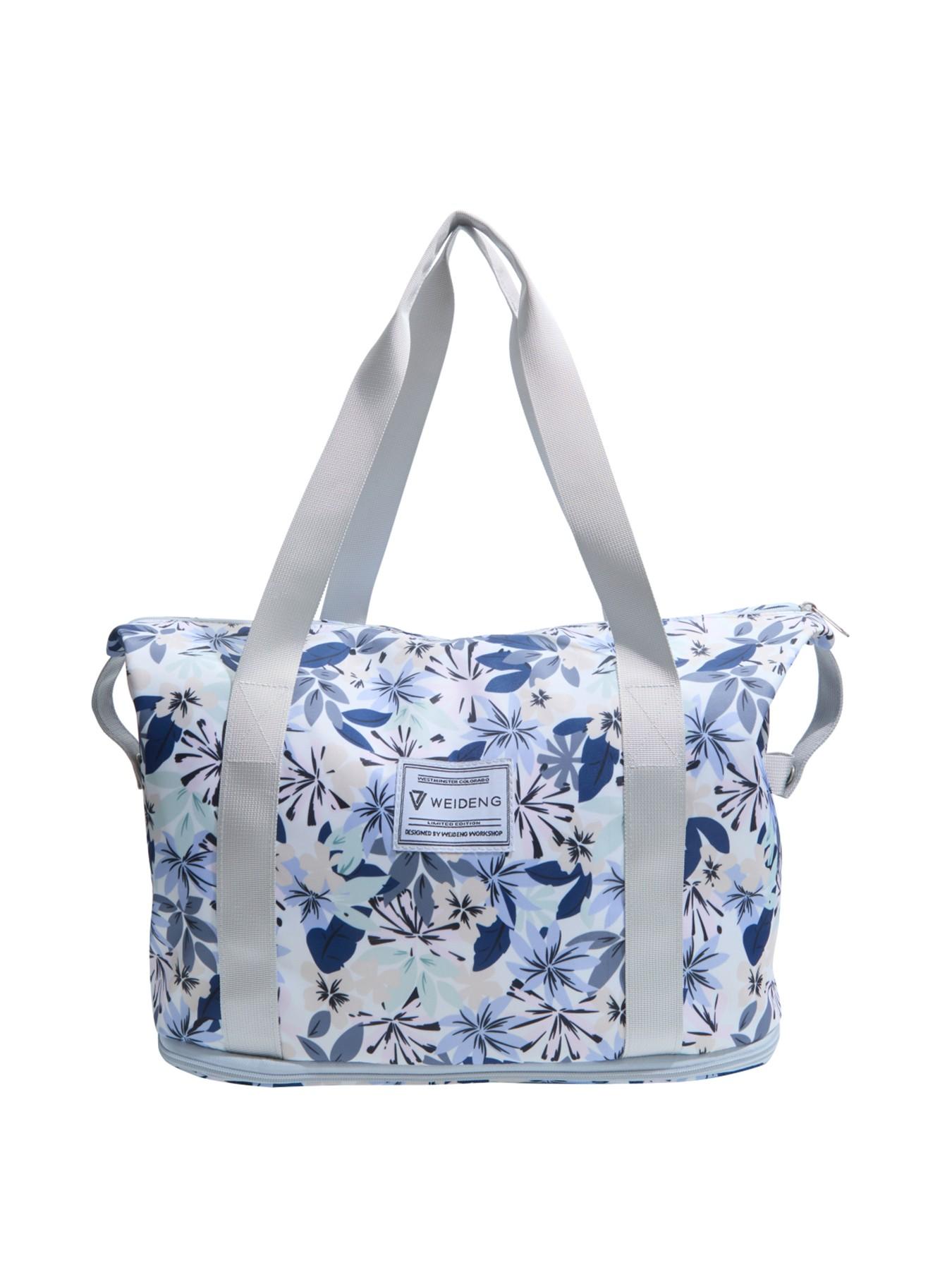 1pc  Simple floral versatile travel bag with new plant print design, large capacity layered storage, hand-held crossbody, fitness travel, commuting, business travel, lightweight travel bag