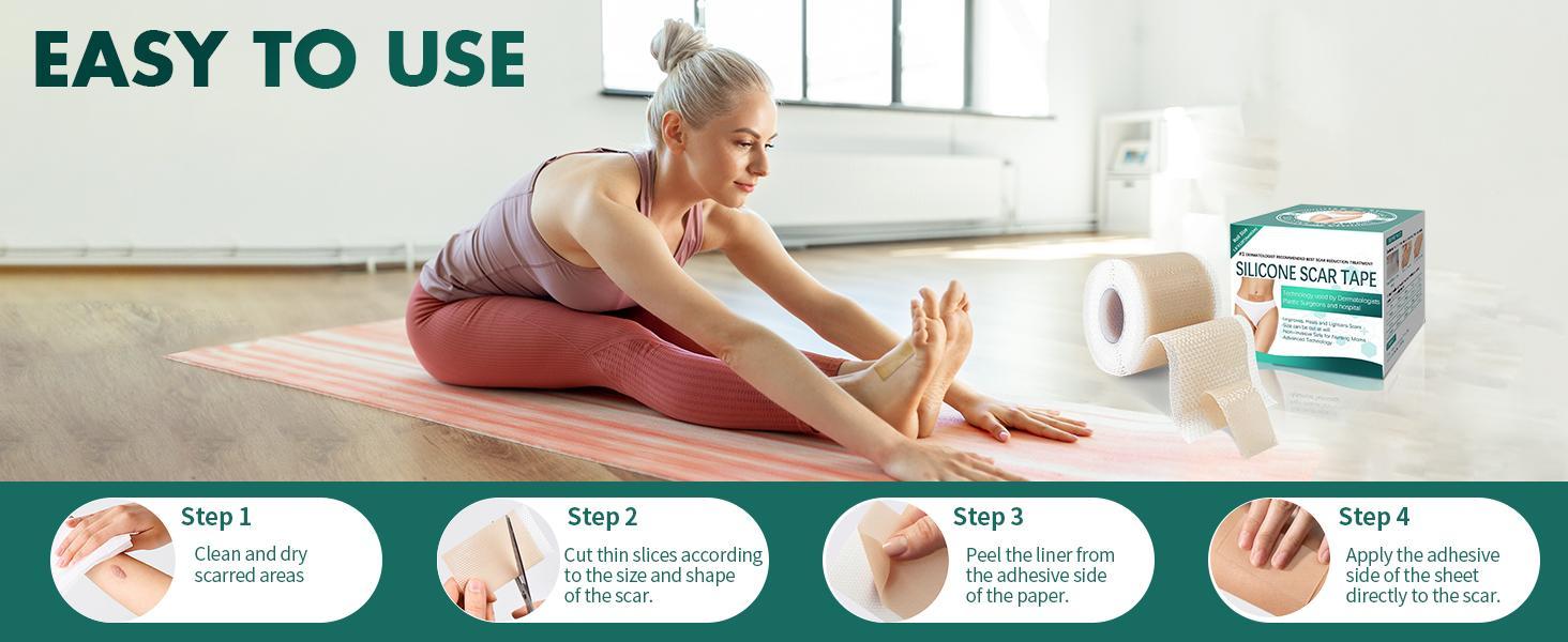 Pumkot Professional Silicone Scar Tape, non-irritating patch for all skin types