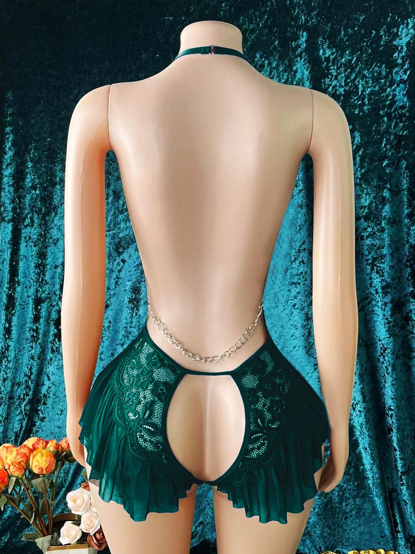 sexy teddy suit Lace Bodysuit Deep V Teddy – René Rofé