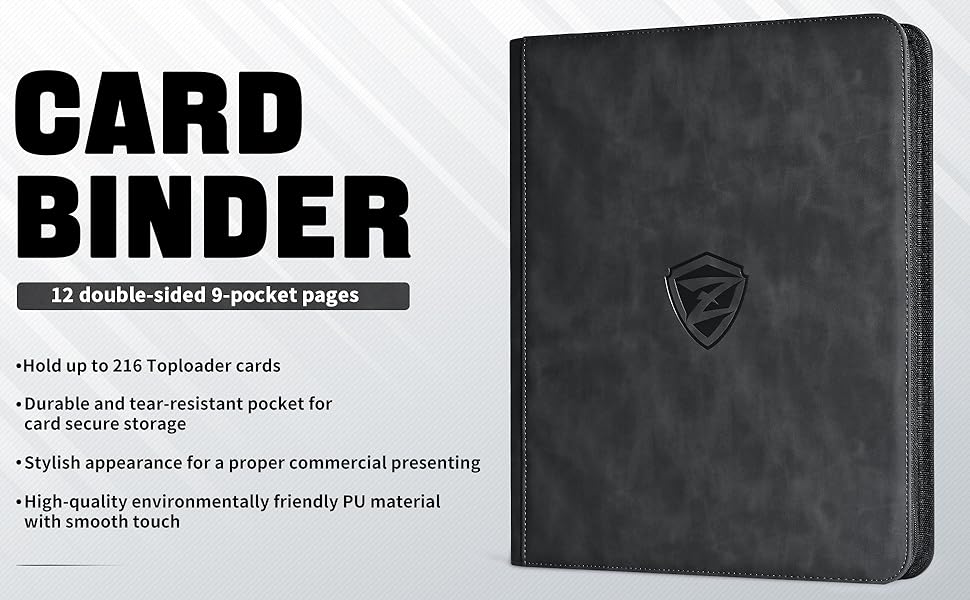 ZLCA Top loader Card Binder, 9-Pocket Trading Card Album Holder fits for 3 x 4'' Top Loader, Double-sided Card Display Storage Carrying Case, Plastic Pages for Holding PTCG MTG Sports Cards ZLCA Top loader Card Binder, 9-Pocket Trading Card Album Holder fits for 3 x 4'' Top Loader, Double-sided Card Display Storage Carrying Case, Plastic Pages for Holding PTCG MTG Sports Cards