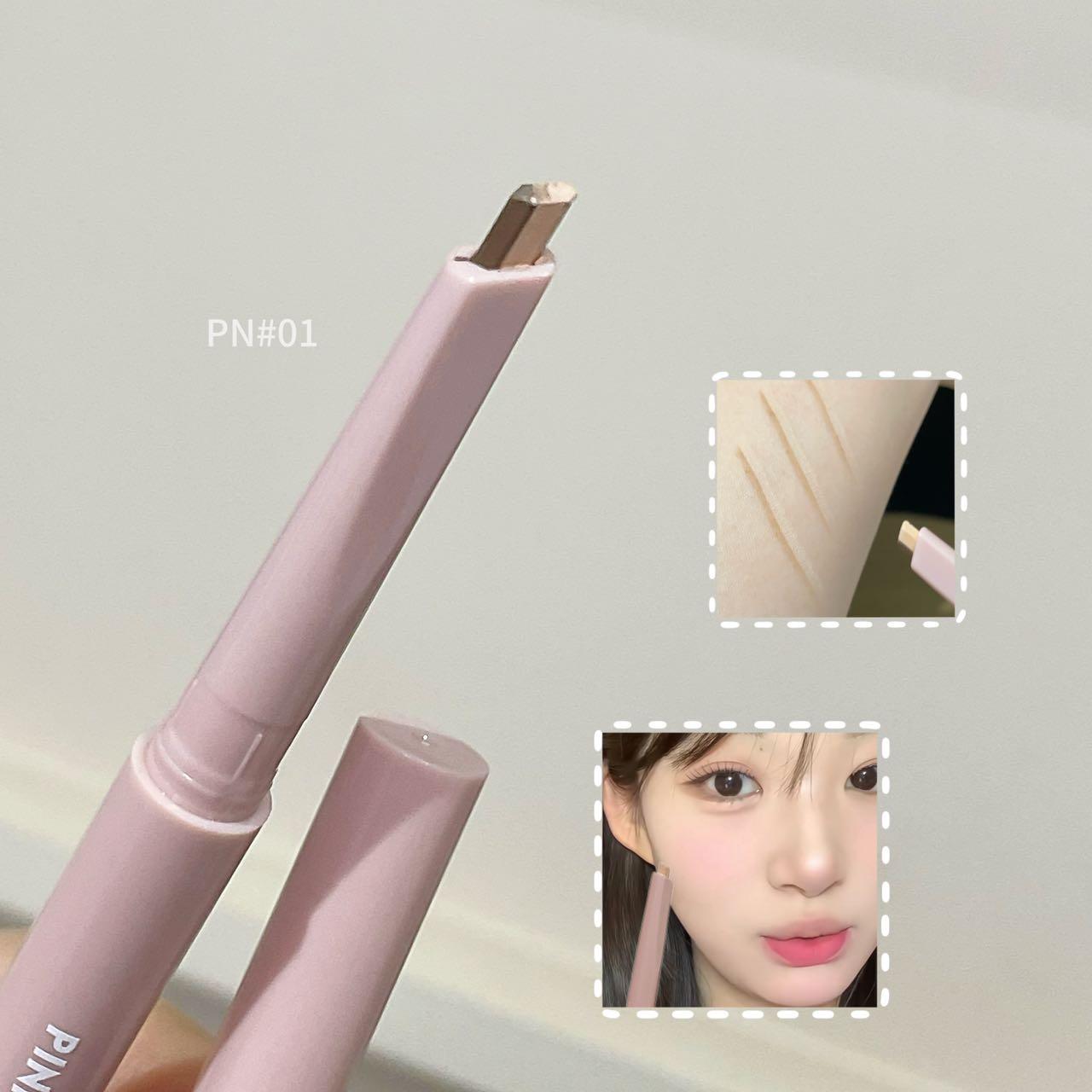 PINKYFOCUS 3D Dual-Color Aegyo-sal Eyeshadow Stick: Multi-purpose for highlighting and contouring, comes with a brush applicator, provides natural color payoff, instantly enlarges eyes, and easily creates a 3D eye makeup look.