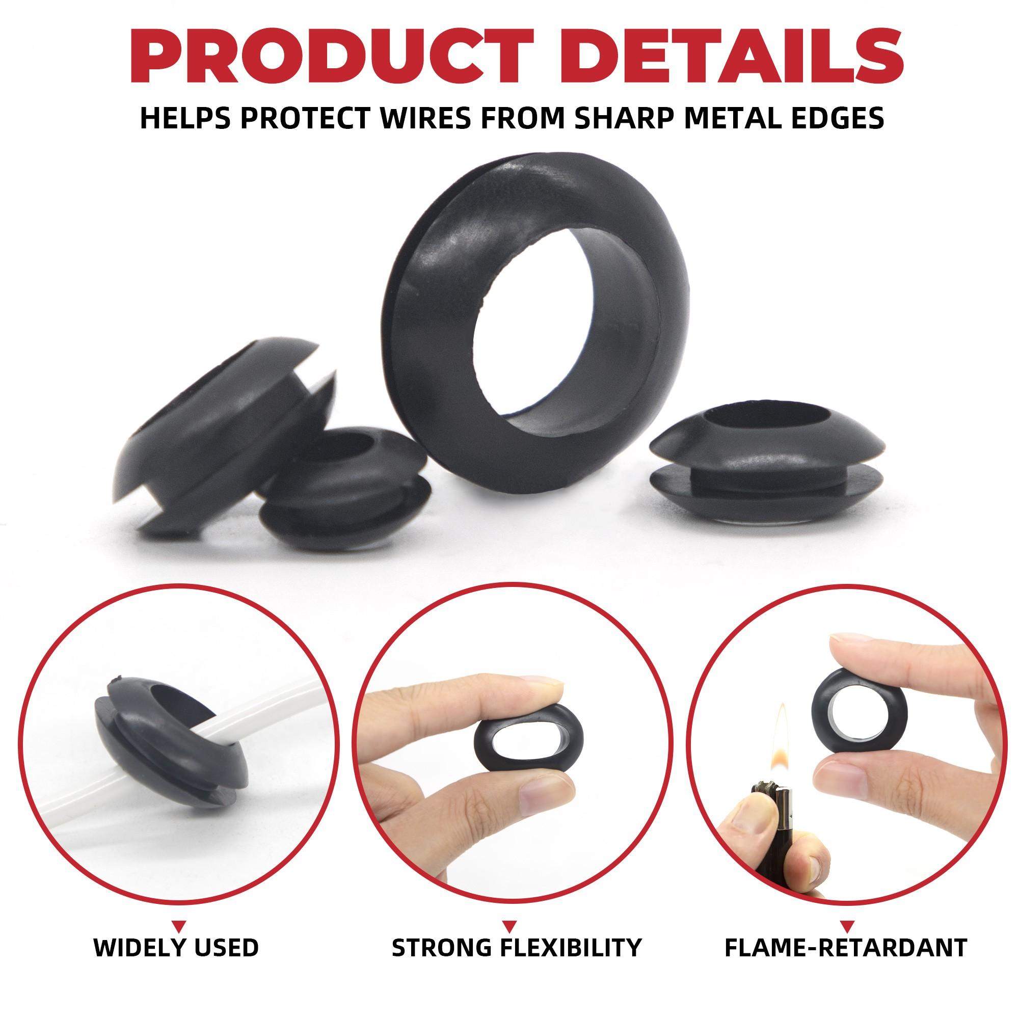 Aimunok Rubber Loop Wire Protector, Durable Cable Guard, Essential for Organizing Wires, Ideal for Home & Office Use, Reliable  Product，Rubber Grommet，Cable Grommet，Wire Grommet