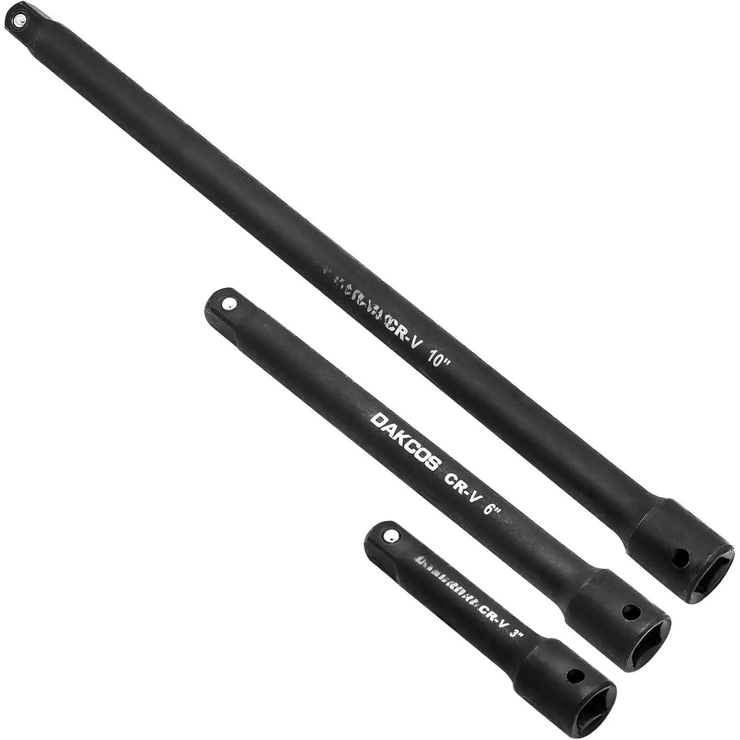 3 count 3/8" Drive  Extension Bar Set 3-6-10" Socket Extensions