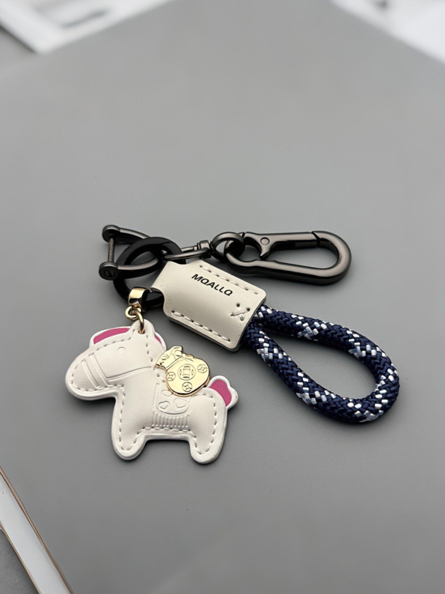 Handmade Horsehair Cartoon Style Couple Bracelet Keychain, Cute Fashion Jewelry Gift, Perfect for Her or Him, Unique Present Idea