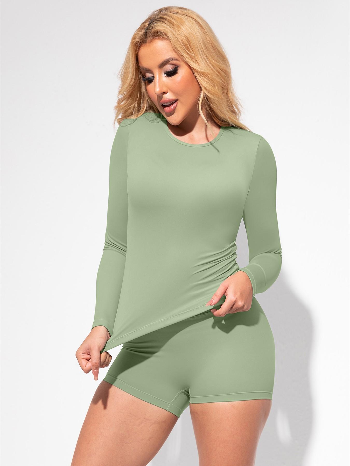 Women's Two-Piece Sporty, Long Sleeve Top & High-Waisted Pants, Breathable Yoga Gym Running Wear, Spring Fall Fitness Apparel, Activewear Fitness Outfit