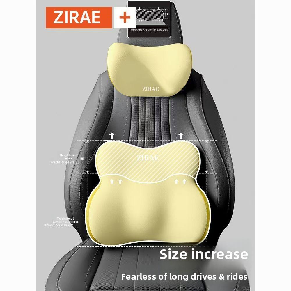 Car Neck Pillow Lumbar Support Set Memory Foam Backrest Cushion High Density Comfortable Headrest for Vehicle Office Home Use