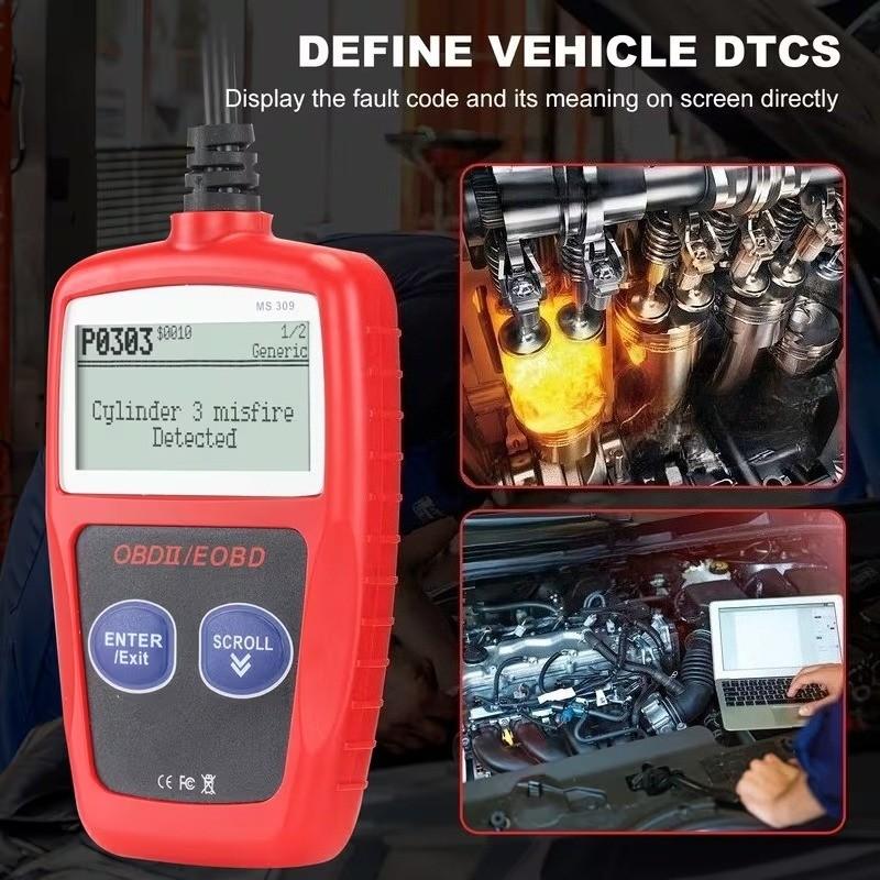 Professional Code Reader and Scanner Tool, Clear Fault Codes, Real-Time Data Stream, Enhanced Engine Fault Code Detection