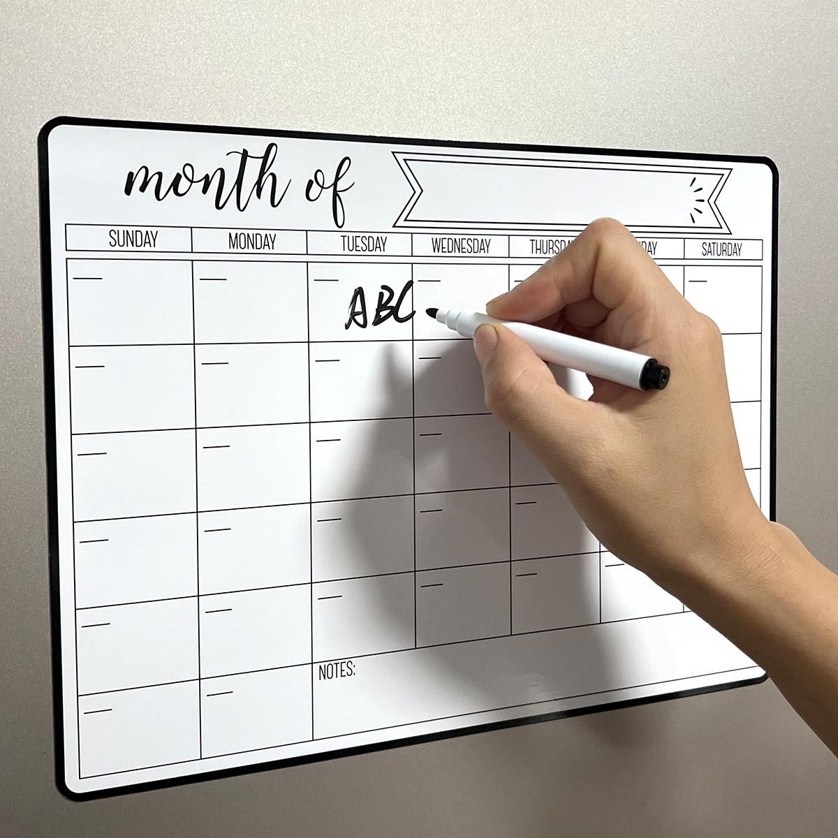 Magnetic Refrigerator Magnet Erasable Whiteboard, Weekly Planner Magnetic Board, Write-On Surface Magnets for Organization & Planning