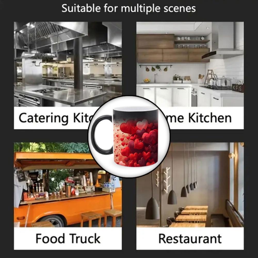 1 11 oz Magic Mug, Heat-Changing - Ceramic Mug, Love Design, Perfect for Valentine's Day, Weddings, Anniversaries, Birthdays and Christmas