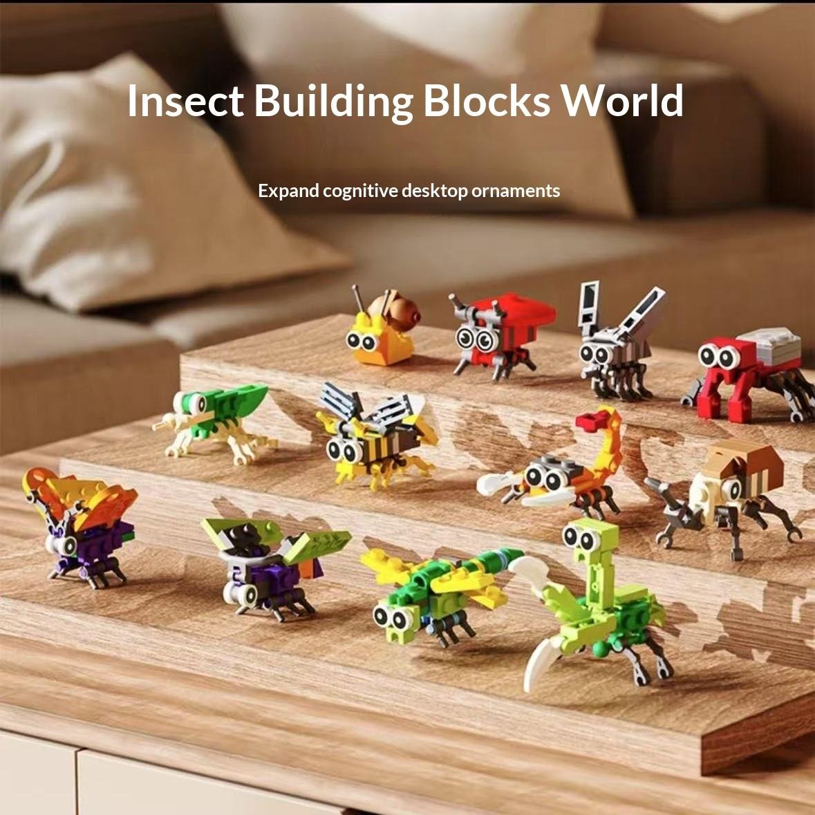 Compatible Lego Insect Toy Simulated Animal Fun 3D Puzzle Building Blocks Early Education Intelligence Cartoon Toy