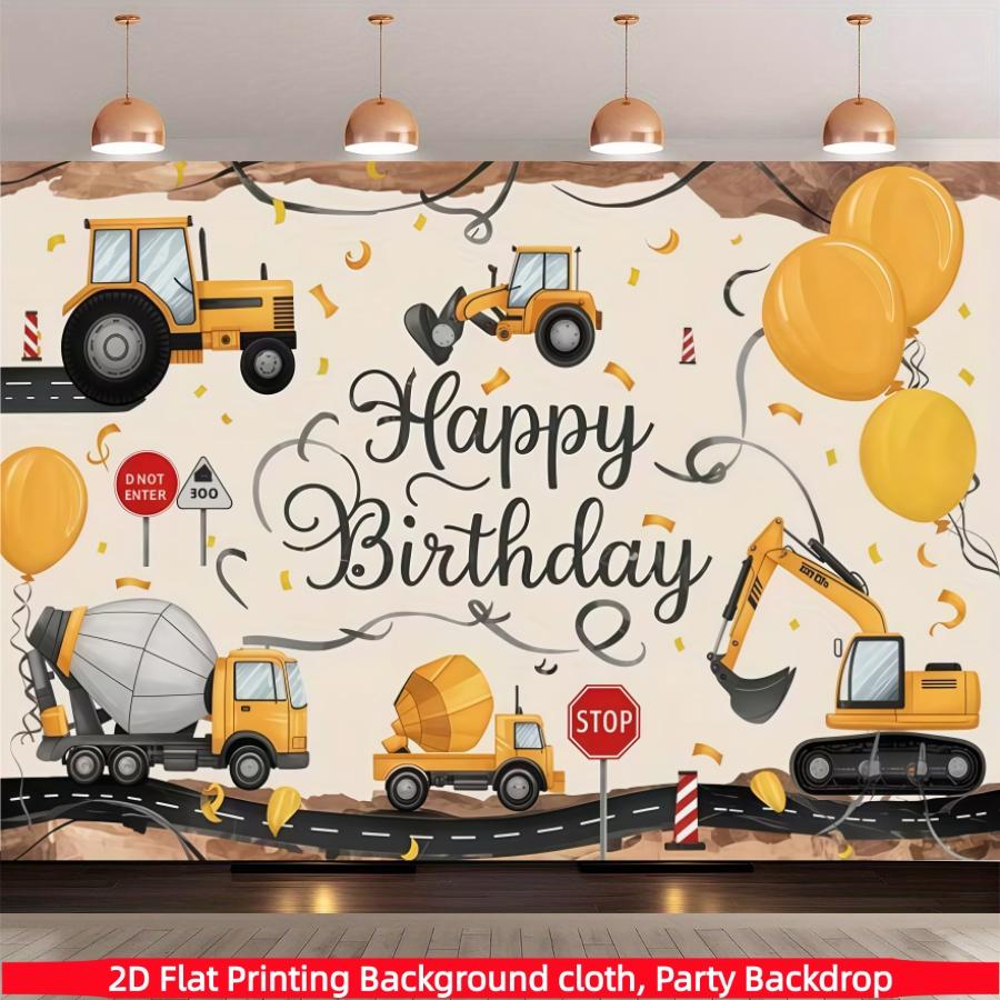 Architectural themed birthday background banner, decorative background photo props, made of polyester material, suitable for living rooms, bedrooms, offices, birthdays, anniversaries, home decoration, outdoor and indoor parties