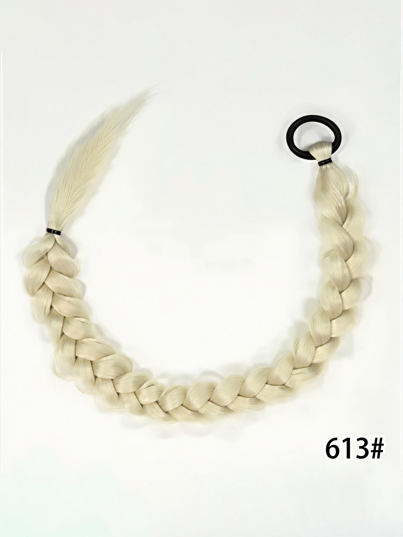 Women's Synthetic Long Twist Braid Ponytail Extension, 24-Inch Rubber Band Wig for Daily Use & Special Occasions, All-Season Hair Accessory, Synthetic Braids, Synthetic Braided Wigs