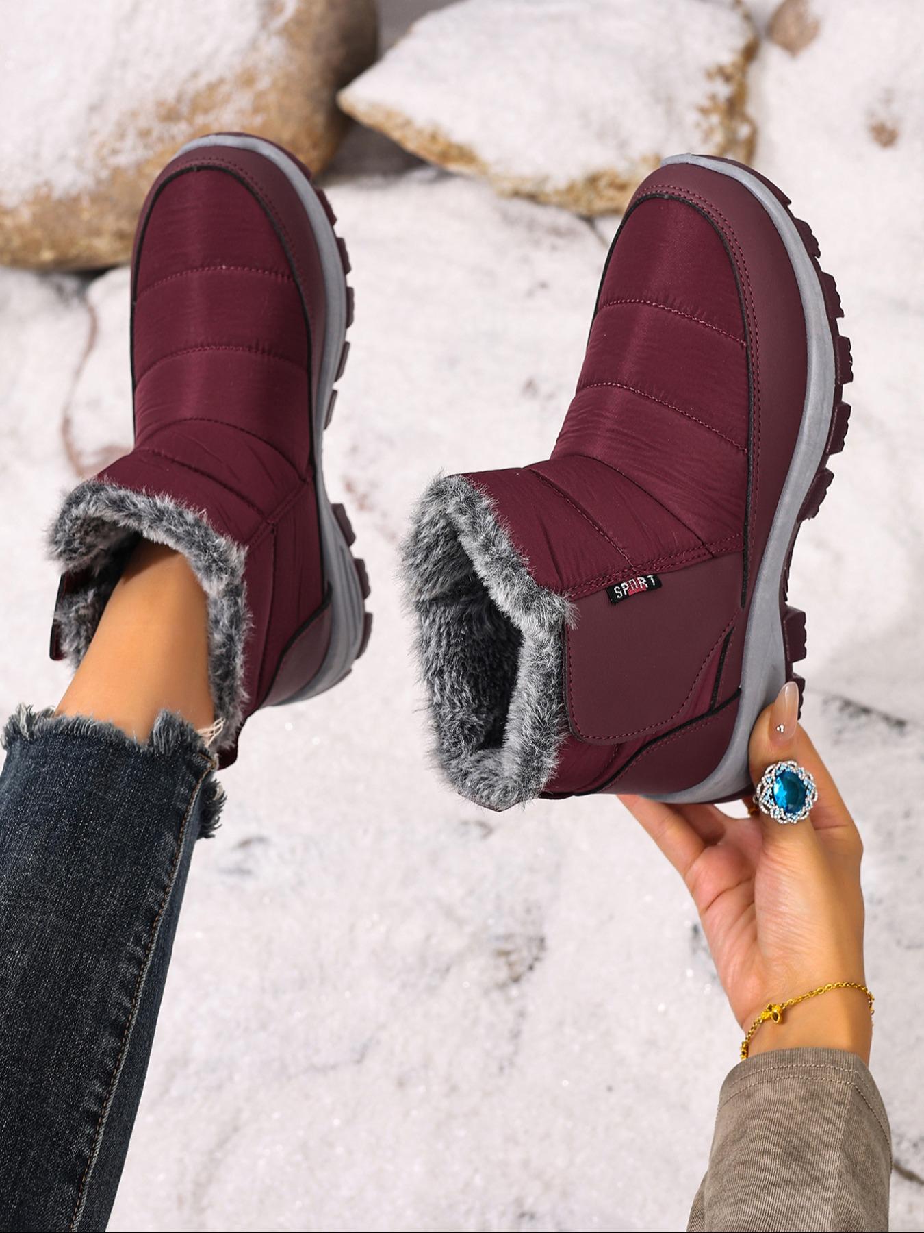 Women's Non-Slip Winter Snow Boots, Stylish Thick Plush Lining, Durable PVC Sole, All-Season Grip Design, Comfortable & Warm Outdoor Footwear