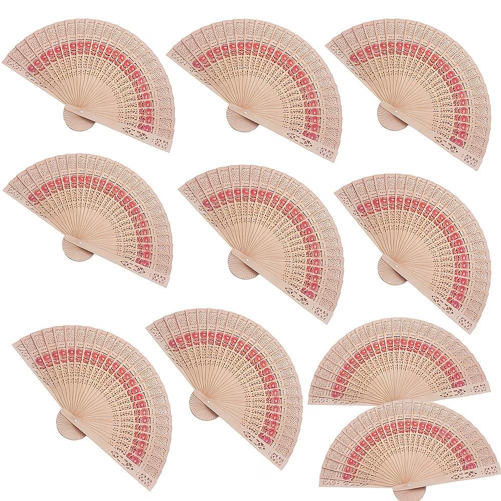 Bohemian Vintage Folding Fan, Handheld Wooden Fan, Wedding Fan, Artistic Cutout Fan, Perfect for Weddings, Parties, Gifts, Dance Performances