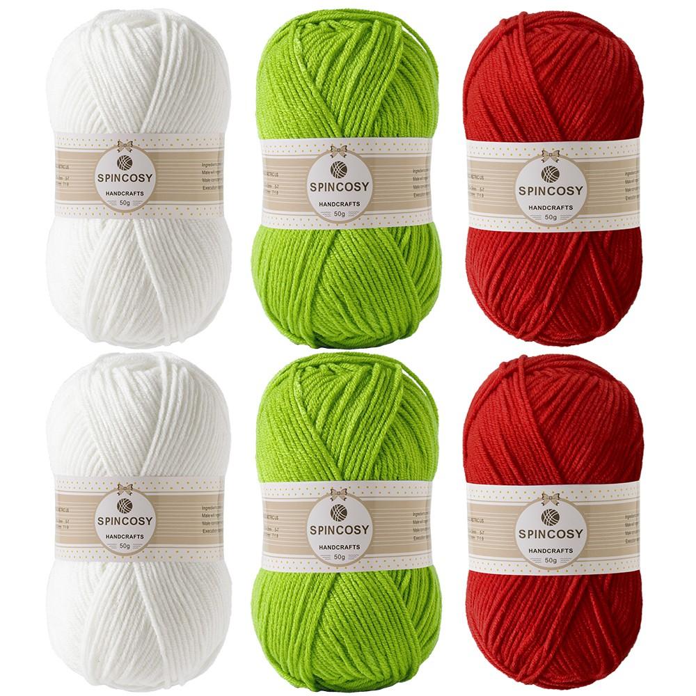 6-Pack Multicolor Acrylic Yarn, 50g Per Ball, Soft and Skin-Friendly, Ideal for Knitting Summer Clothes and Hats, DIY Gifts, Outdoor Activities