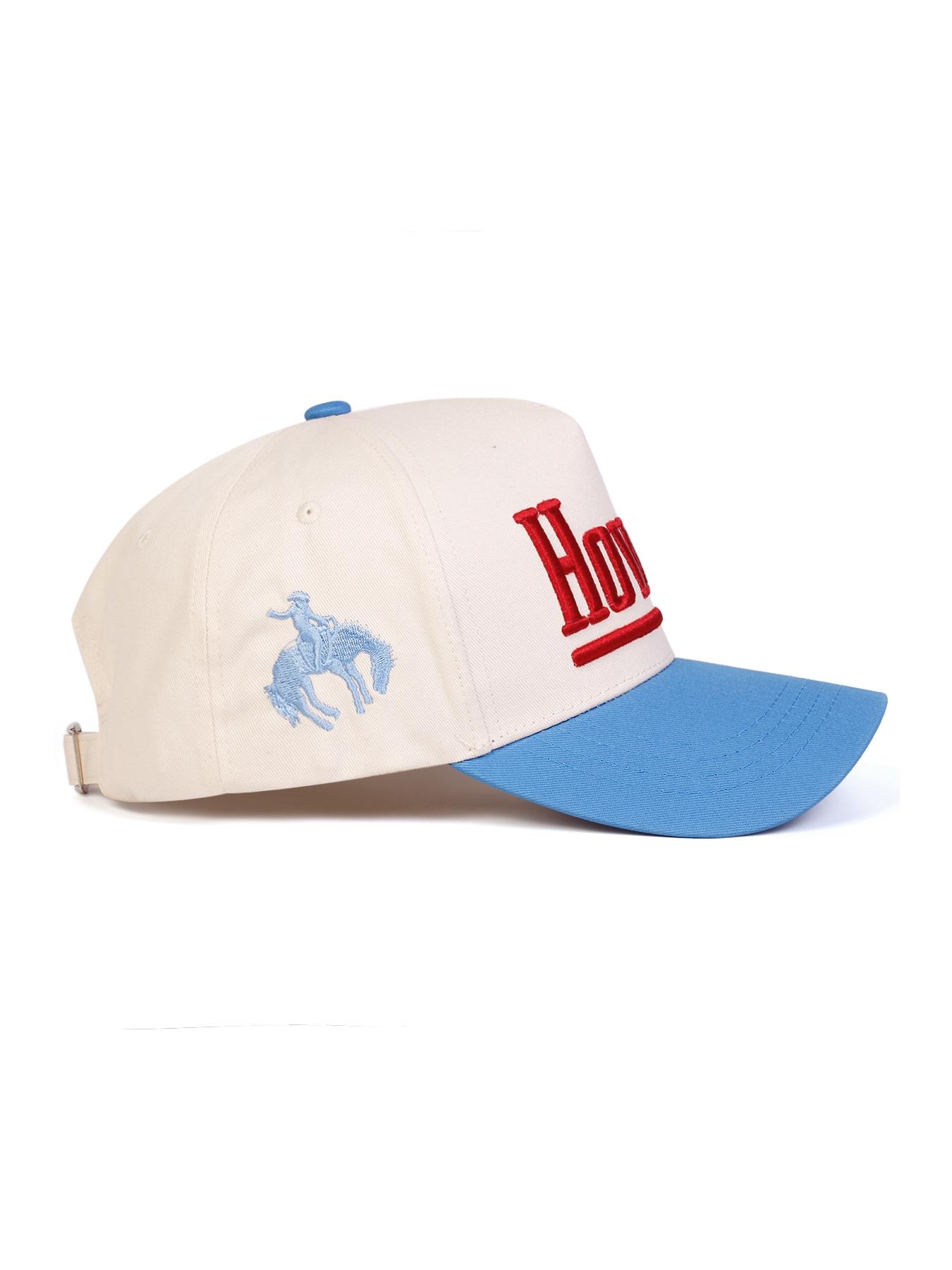 Unisex Howdy Embroidered Baseball Cap, Adjustable Outdoor Sun Protection Hat, Casual Striped Fitted Cap for Spring & Fall Travel