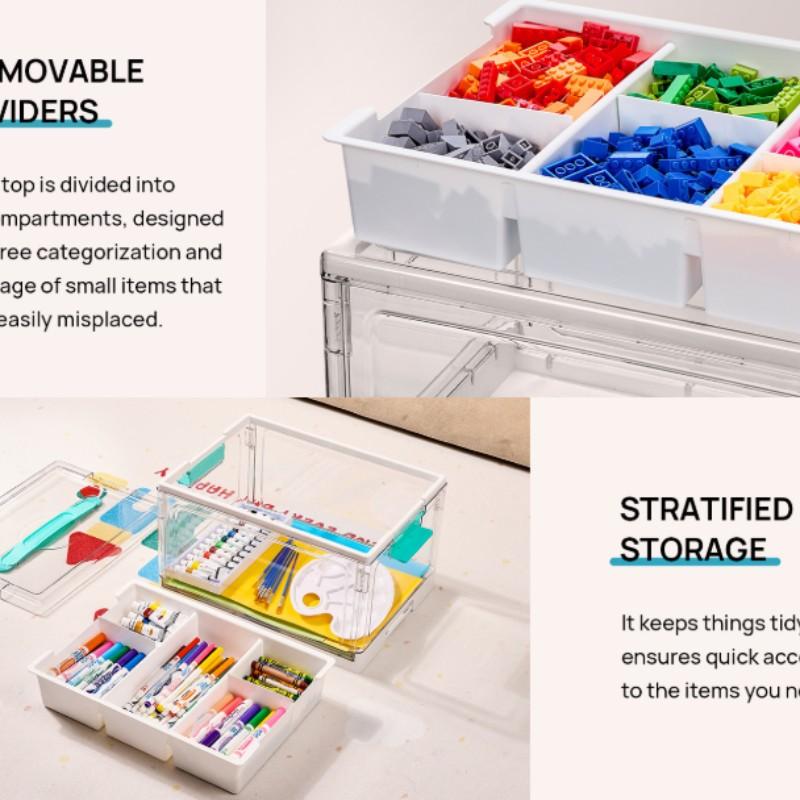 Upgrade Transparent Handmade Storage Box, Multi-Functional Divider for Medicines, Books, Toys, Cosmetics, Easy Access, Home Organization Helper