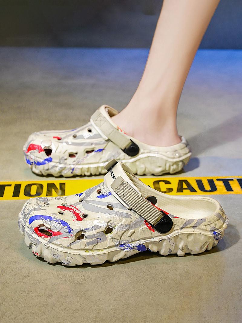 Men's Hole Shoes, Outdoor & Indoor Footwear, Suitable for Home Office Summer Wear Sandals Slippers Beach