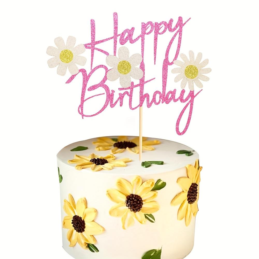 1 Daisy-themed birthday party cake decoration set