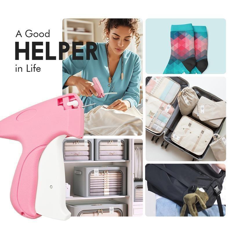 Quick Clothing Labeler Kit, Includes 6-Pin Handheld Label Gun and 1000 Adhesive Pins, Sewing Tools for Retail Price Tags and Fashion Labels