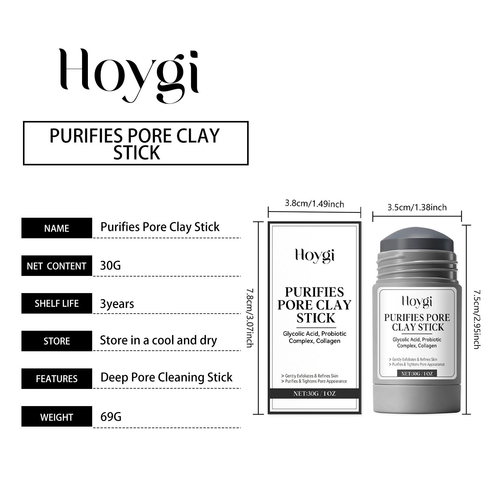 Hoygi The Pore-Purifying Mud Mask Stick Gently Cleanses The Skin, Hydrates It Finely, Moisturizes And Refreshes It. It Is A Touch-Type Mud Mask