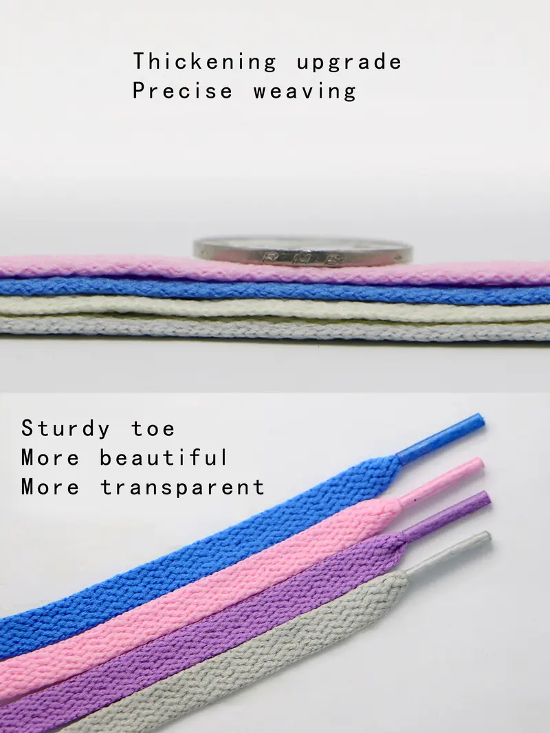 Flat Shoelaces, Ladder Laces, Round Toe Laces for Casual Shoes, Sports Shoes, Skateboard Shoes, Basketball Shoes, Canvas Shoes, Hiking Shoes, Leather Shoes, Sneaker, Laces for Sneakers