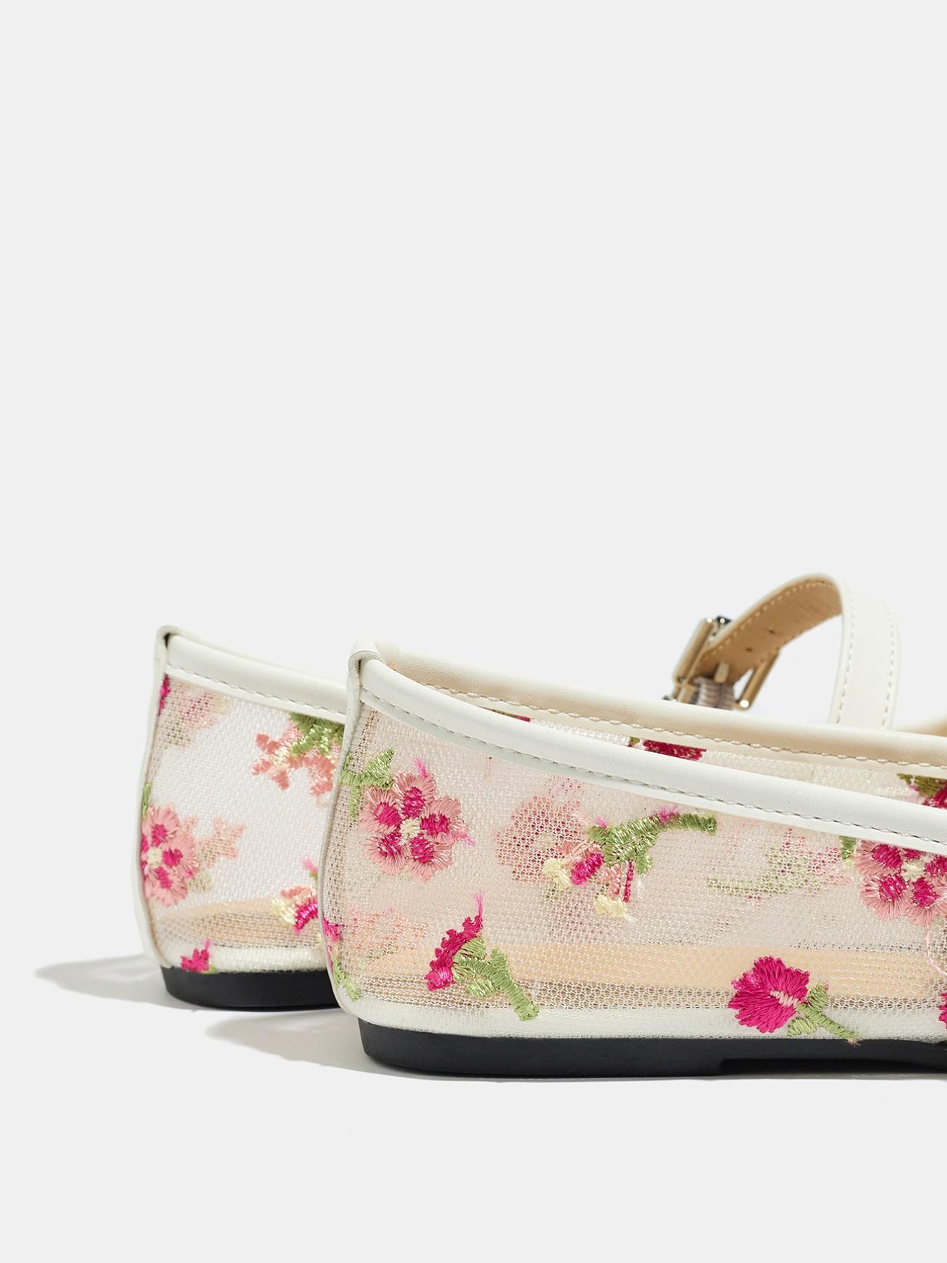 Women's Mary Jane Shoes Summer 2026, Breathable Mesh Low Heel Ballet Flats, Square Toe Casual Outdoor Dance Shoes