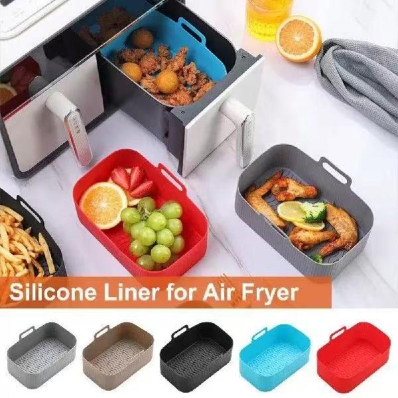 Suitable for NINJA DZ201&DZ401&AF300&AF400 Rectangle Air Fryer Silicone Pot, Reusable Air Fryers Liners, Oven Baking Tray, Household Kitchen Air Fryer Accessories