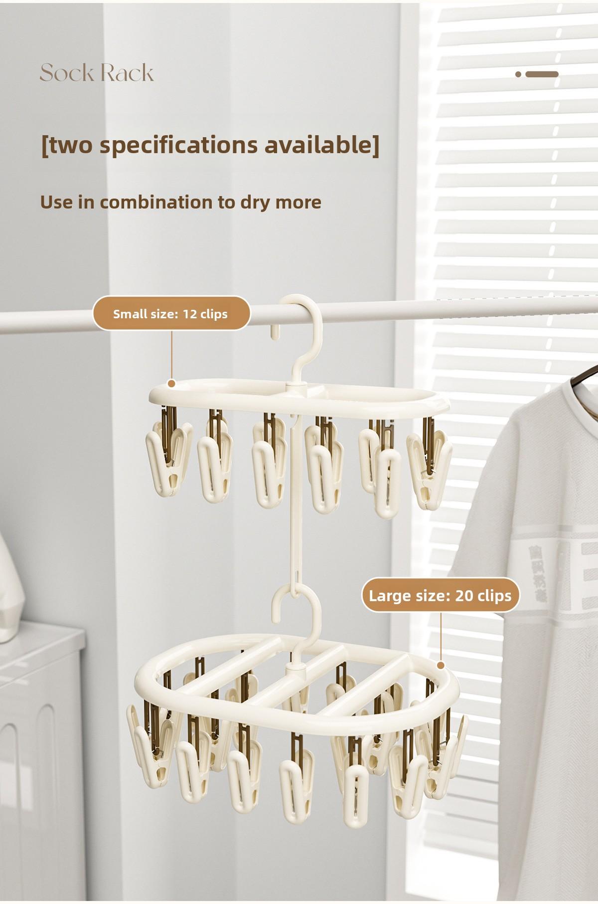 360-Degree Rotating Stackable Clothes Drying Rack for Home Use, Socks, Towels, Baby Scarves, Clothes Drying Clips