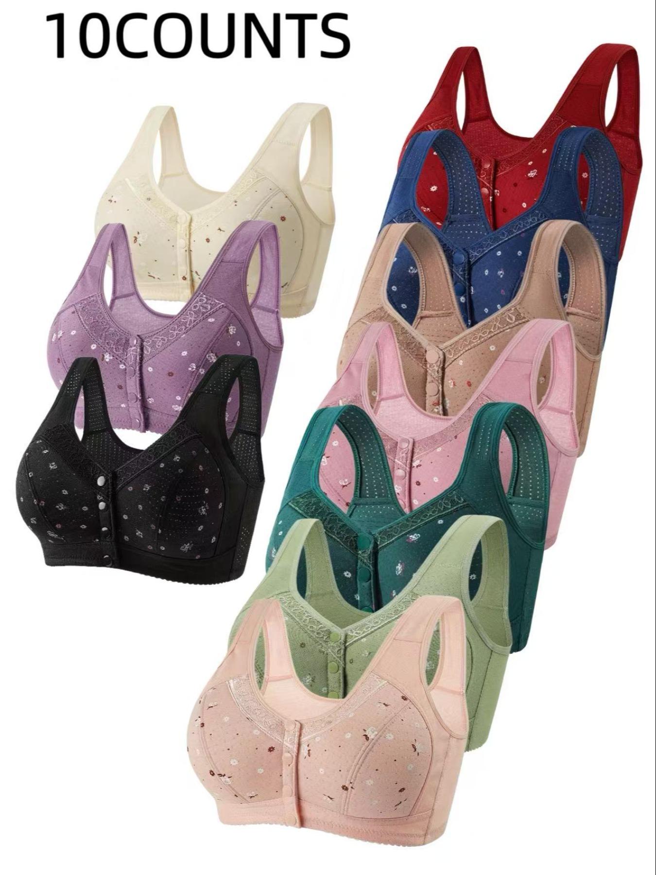 Women's Floral Print Push Up Bra, Soft Comfortable Breathable Bra, Women's Lingerie for All Seasons