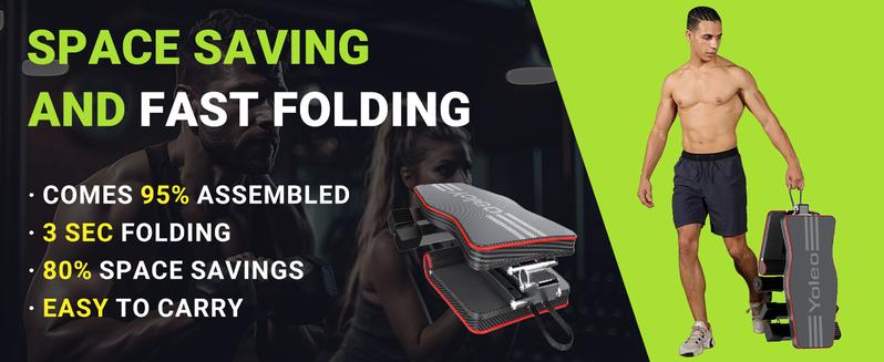 Yoleo Adjustable Weight Bench, Foldable Workout Bench for Home Gym Full Body Workout Strength Training, Incline Decline Flat Utility Bench with Quick Adjustment