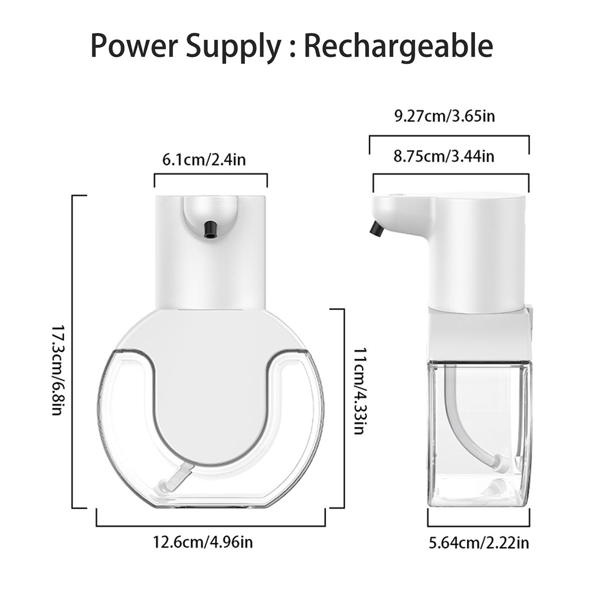 [Wall Mounted | Automatic] Automatic Foam Soap Dispenser, Large Capacity, Wall Mounted | Resin, USB Rechargeable Lithium Battery, Contactless Hand Sanitizer Pump | for Kitchen And Bathroom