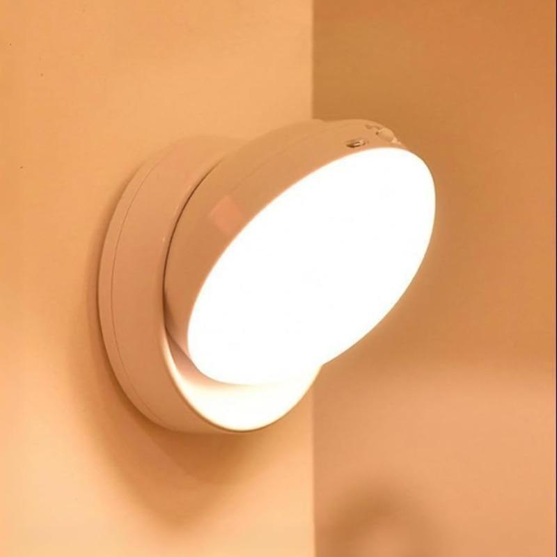 360° Automatic Wireless Motion Sensor LED Night Light, Rechargeable Battery, Smart Home Use, Closet, Hallway, Staircase