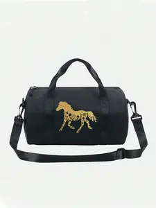 Floral & horse print crossbody bag with adjustable handles. Durable mini handbag in multiple colors. Stylish for gym, dance, commuting and outdoor activities.